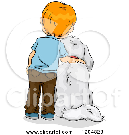 Boy back view clipart.