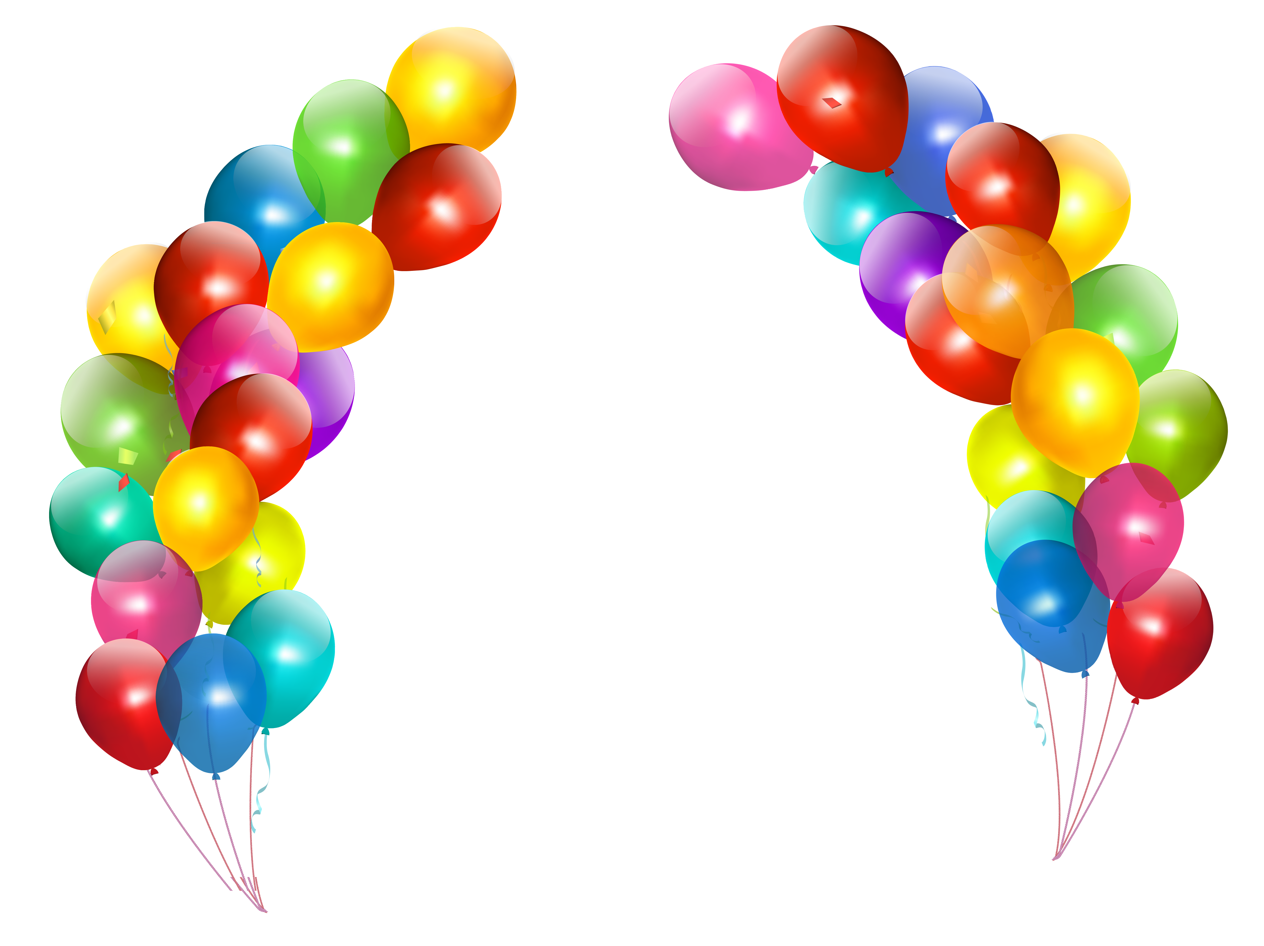 Colorful Balloons Decor Transparent PNG Clipart.