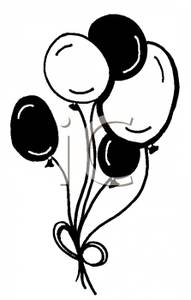 Birthday Balloons Clipart Black And White.