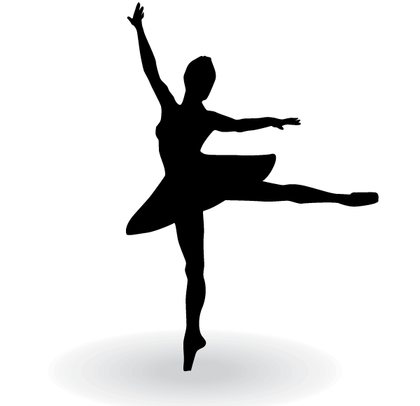 Ballerina Silhouette Vector Clip Art.