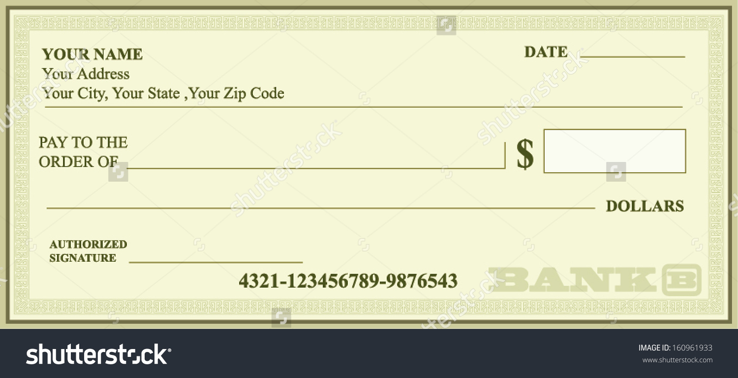 Bank Check Bank Cheque Vector Stock Vector 160961933.