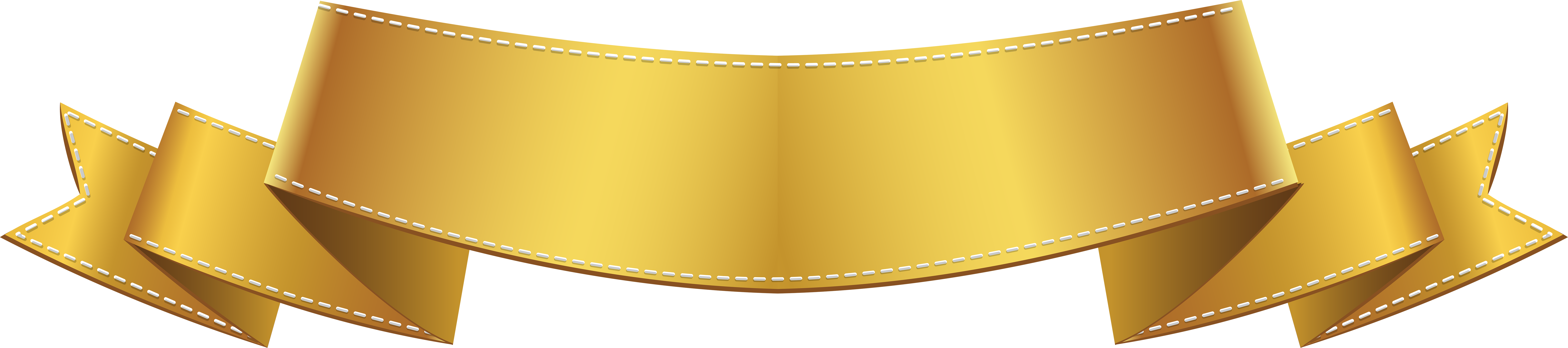 Golden Banner Clip Art PNG Image.