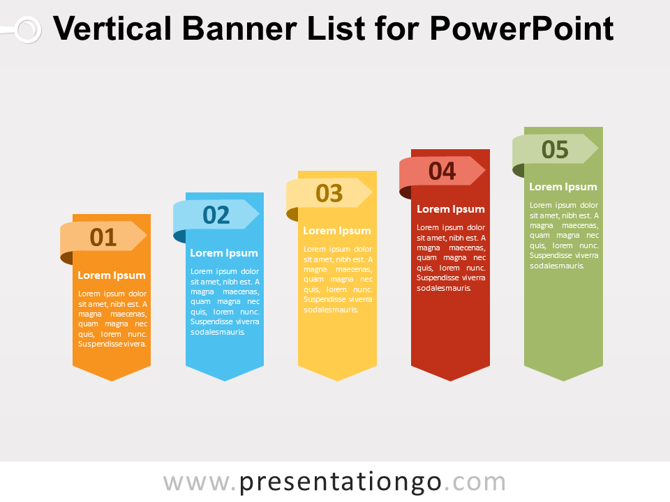 Vertical Banner List for PowerPoint.