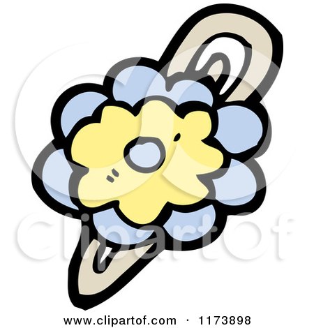 Cartoon of a Flower Hair Barrette.