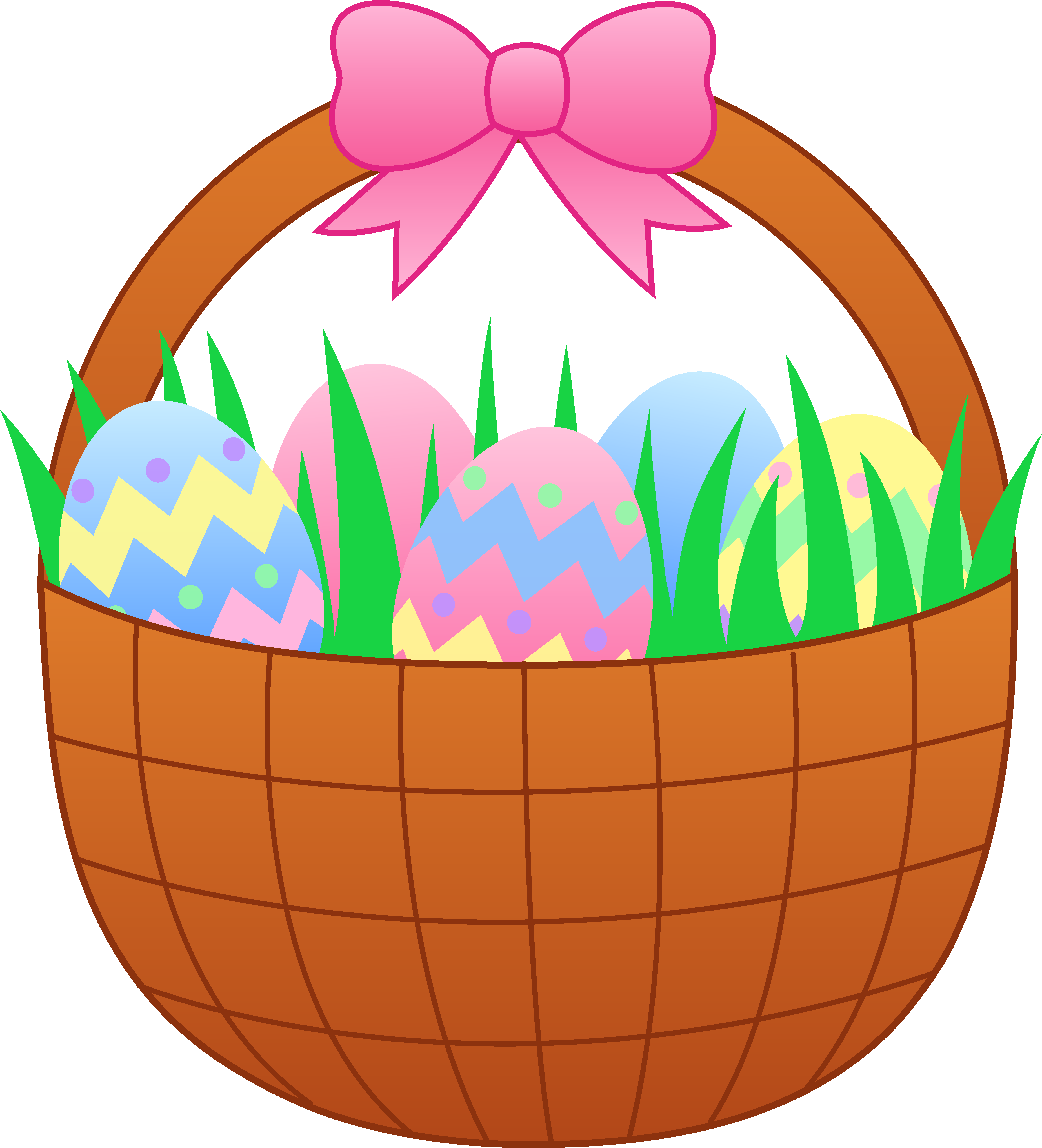 Basket Of Eggs Clipart.