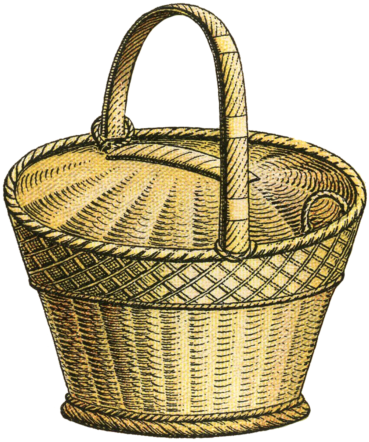 Wicker basket clipart.