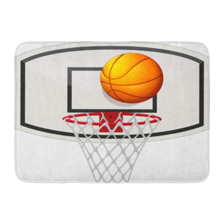 GODPOK Game White Ring Basketball Net Ball Clipart Hoop Rug Doormat Bath  Mat 23.6x15.7 inch.