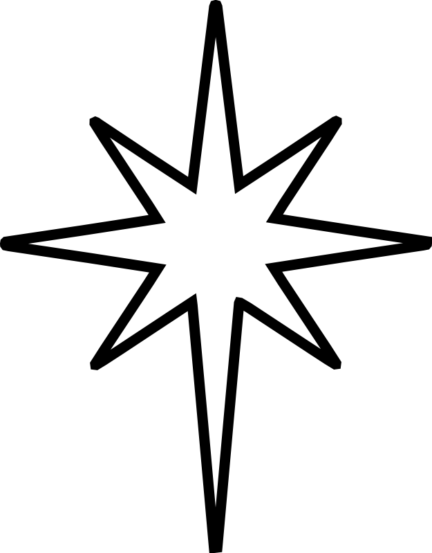 christmas star clip art black and white.