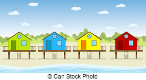 Beach house clip art.