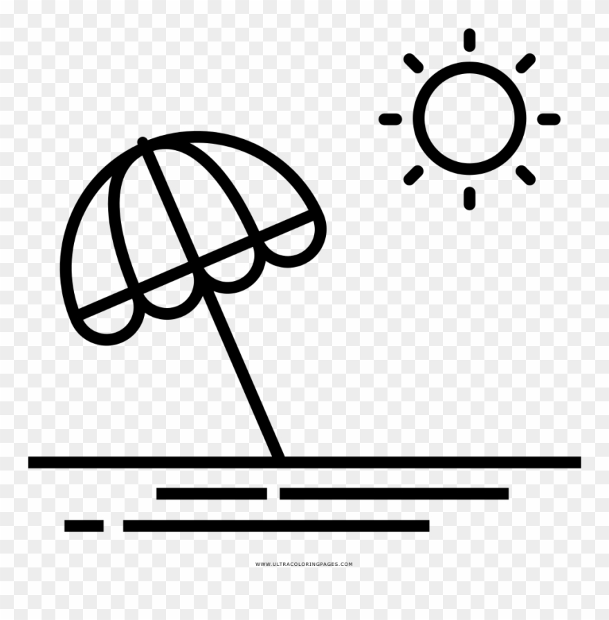 Beach Umbrella Coloring Page.