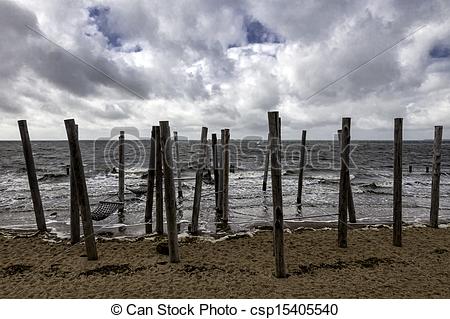 Stock Photo of Beach Promenade near Esbjerg, Denmark.