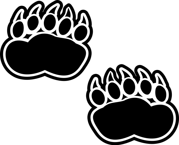 Bear paw paw prints clipart 2.