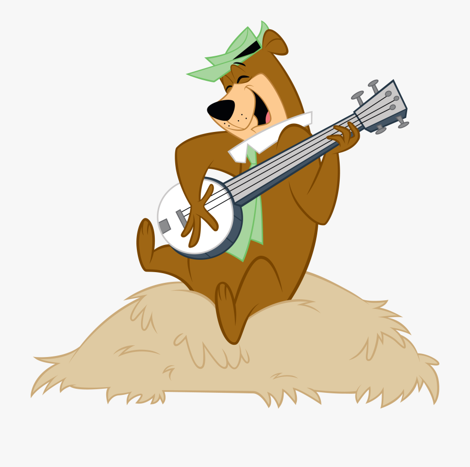 Yogi Bear Playing Guitar , Transparent Cartoon, Free.