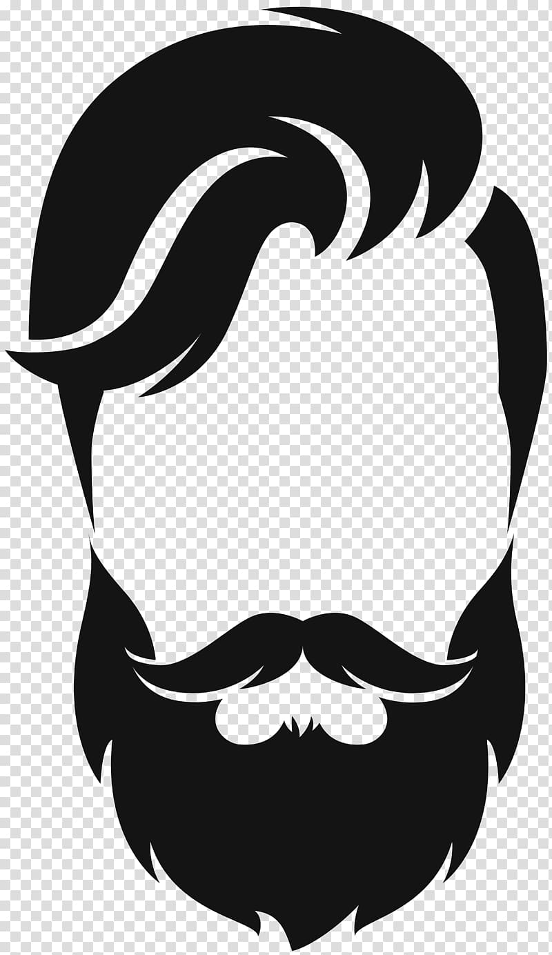 Silhouette Beard Moustache , hair style, beard and hair.