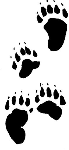 Black Bear Tracks Clipart.