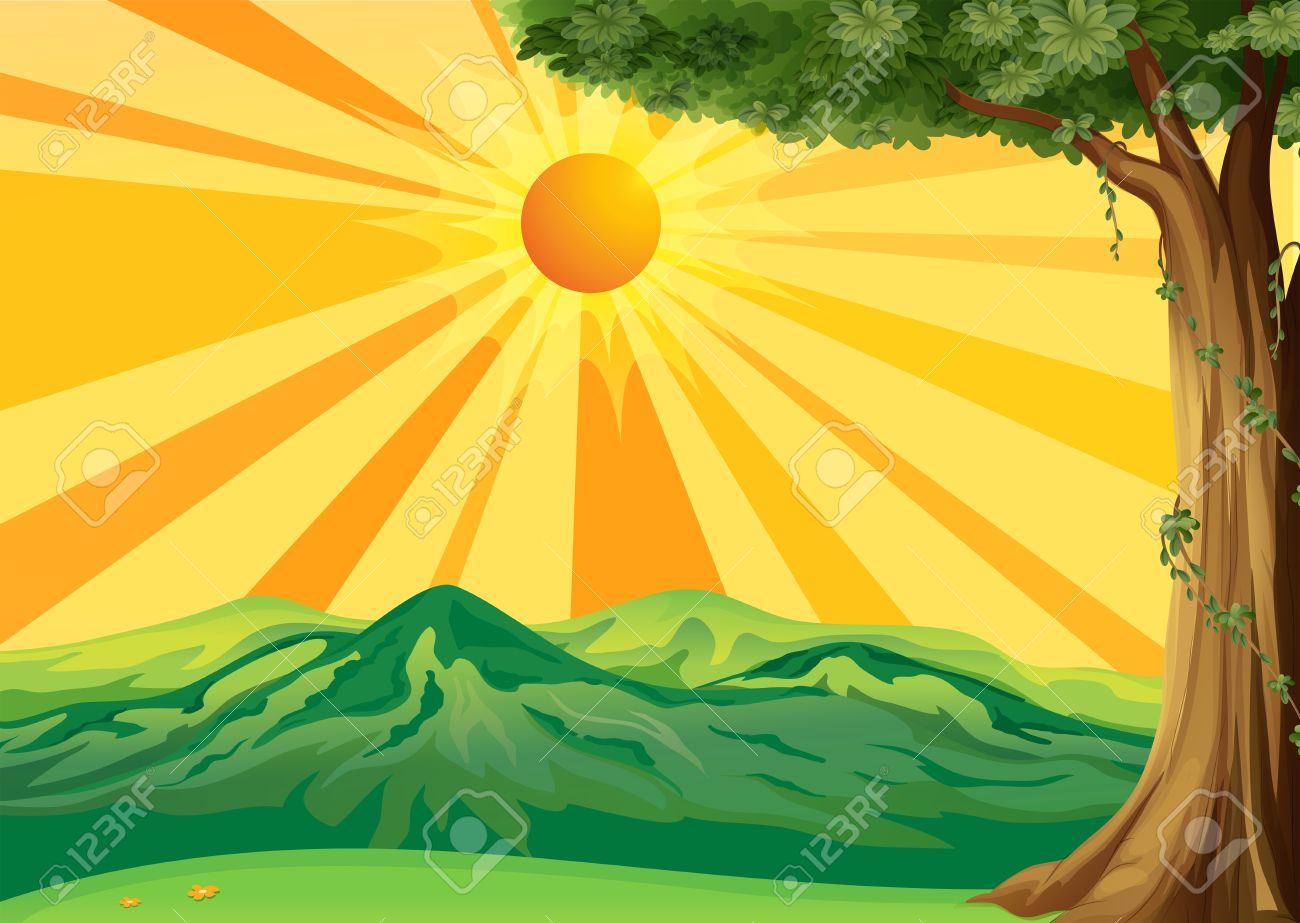 Mountain Sunrise Clipart.