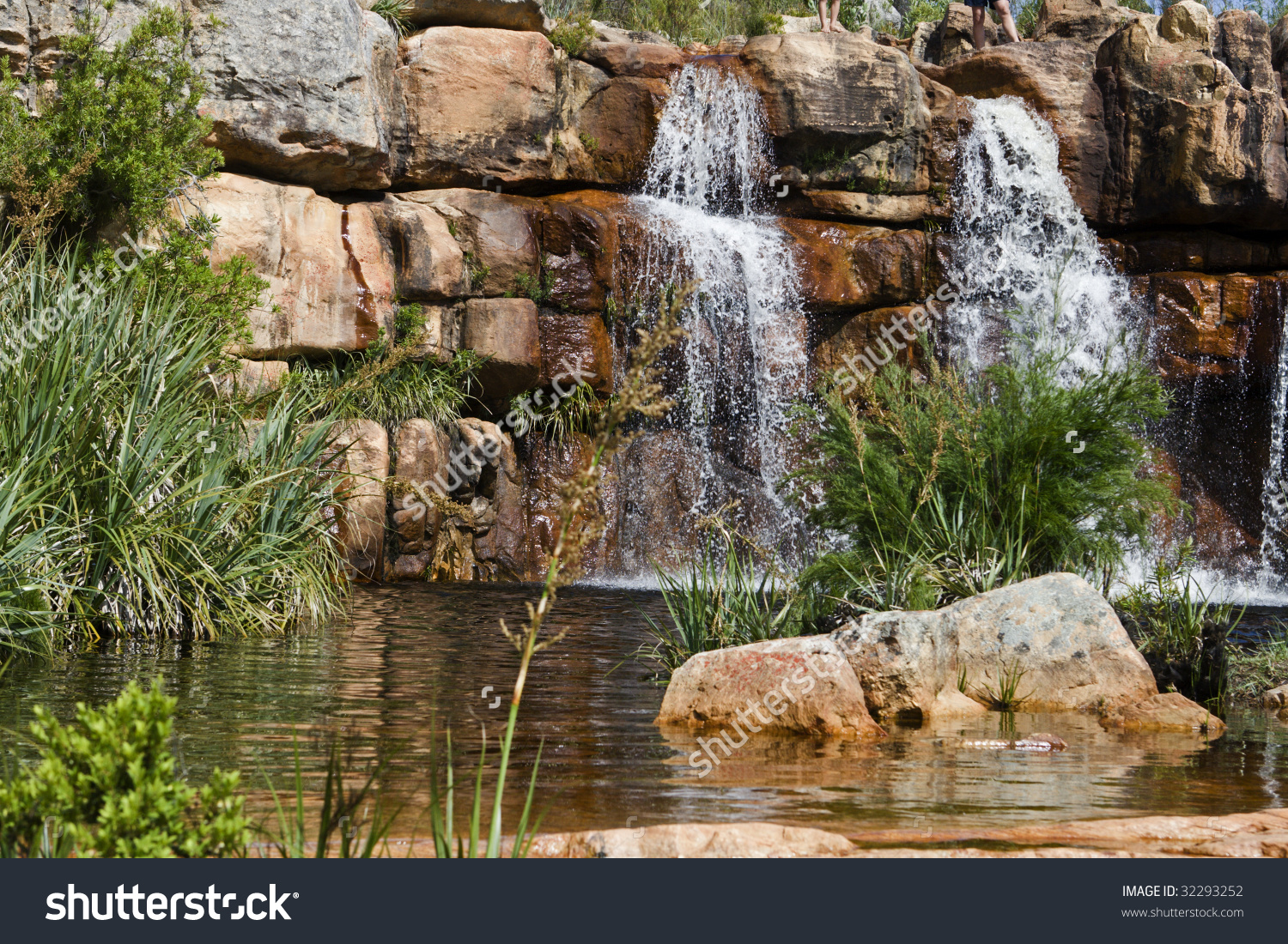 Waterfall Beaverlac Cederberg Mountains On Farm Stock Photo.