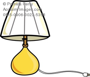 Clip Art Illustration of a Bedroom Table Lamp.