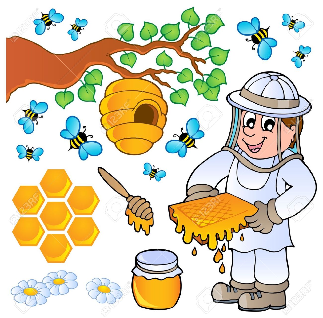 Bee keeper clipart.