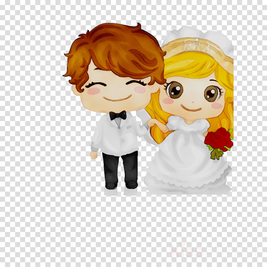 Bride And Groom Cartoon clipart.