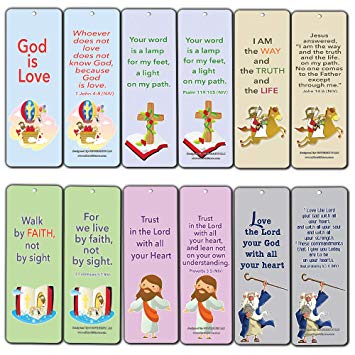 Christian Cards Bookmarks for Kids Boys Girls (60.