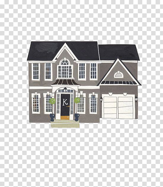 Large Building, gray, white, and black house art transparent.