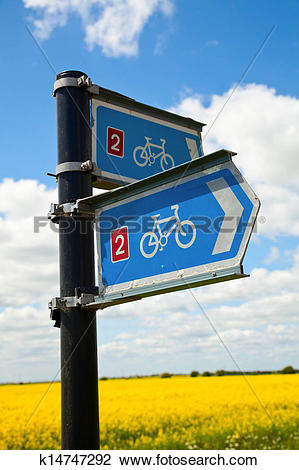 Stock Photo of Bikeway directional sign k14747292.