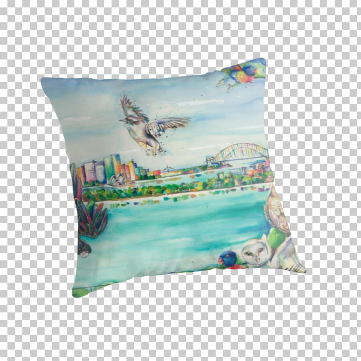 Throw Pillows Cushion Turquoise, birds eye view burger PNG.