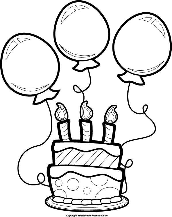 Best Birthday Clip Art Black And White #9132.