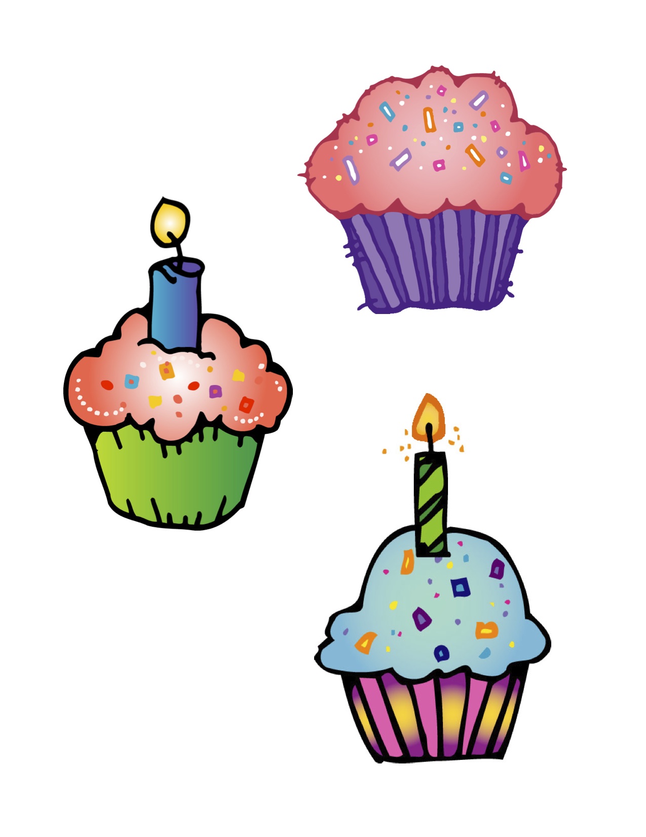 Happy Birthday Cupcake Clipart.