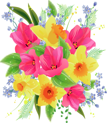 Birthday flower bouquet clipart.