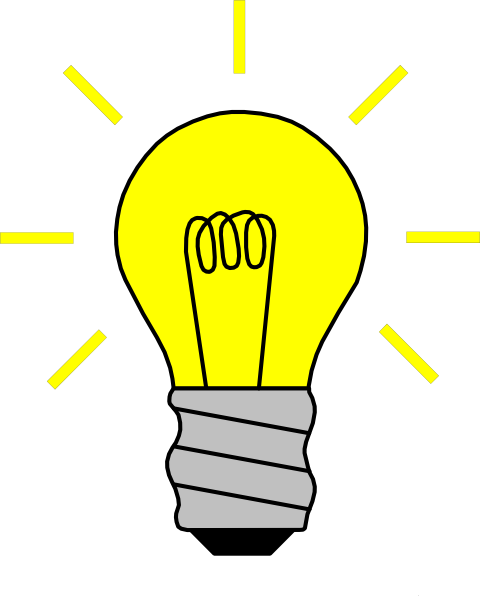 Thinking Light Bulb Clip Art.