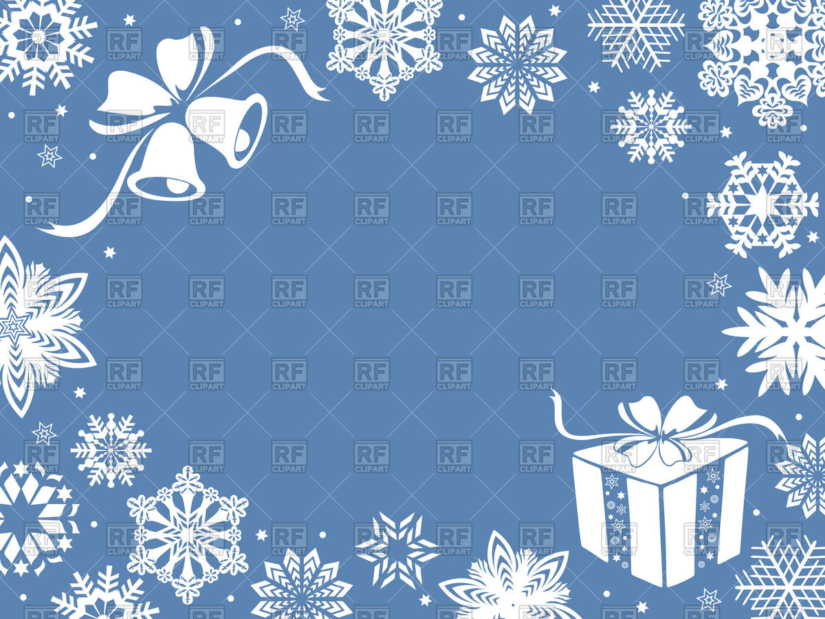 Christmas greeting card or frame with snowflakes and gifts in blue shades  Stock Vector Image.