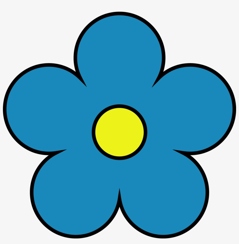 Outside Dark Blue Inside Yellow Flower Png Clipart.