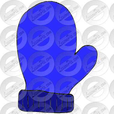 Blue Mitten Picture for Classroom / Therapy Use.