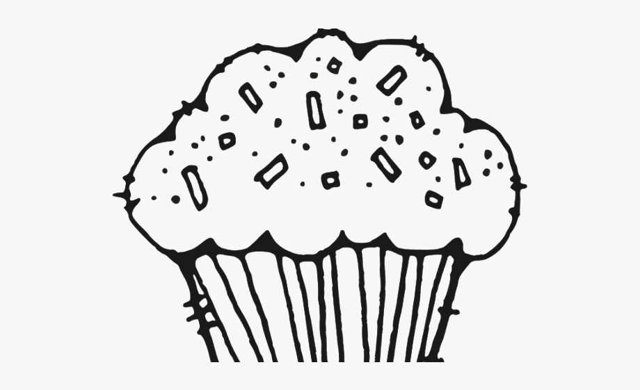 Muffin Clipart Colouring Page.