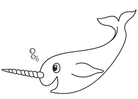 Narwhal coloring page.