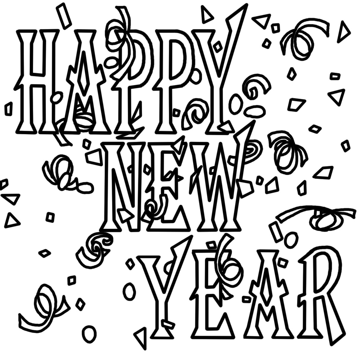 Free Happy New Year Black And White Clipart, Download Free.