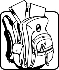 Open backpack clipart.