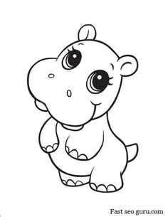 Cute Baby Animal Clipart Black And White.