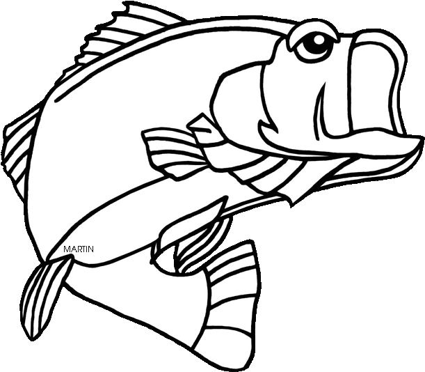 Svg Black And White Bass Fishing Clipart Black And.