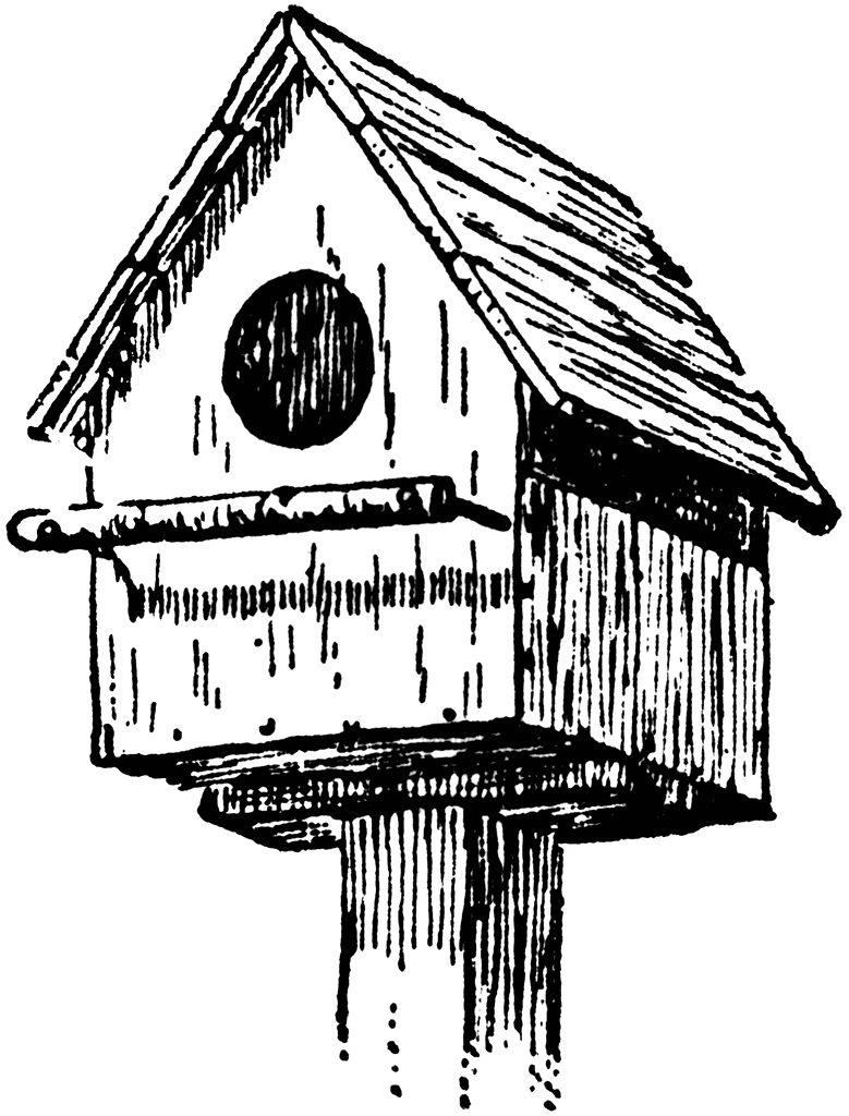 Birdhouse Clip Art Black And White.