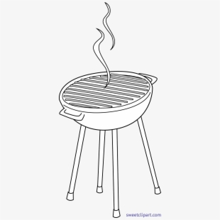 Bbq Grill Lineart Clip Art.