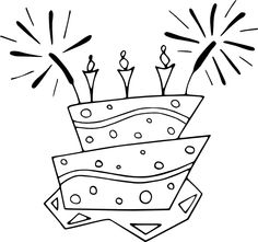 Birthday cake clip art free black and white.