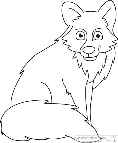 Black And White Clipart Of Fox.