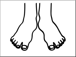 Clip Art: Basic Words: Feet B&W Unlabeled I abcteach.com.