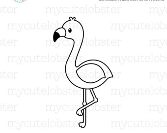 1144 Flamingo free clipart.