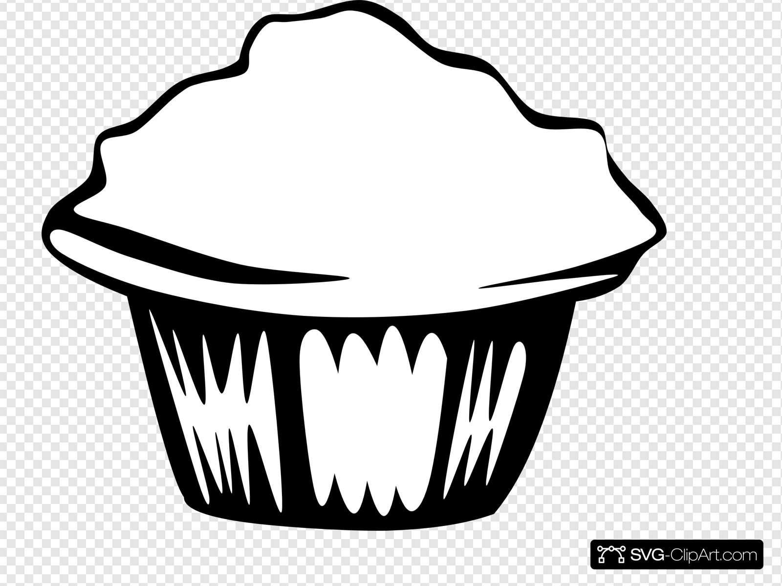 Muffin Black White Clip art, Icon and SVG.