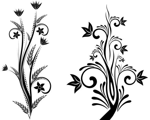 Simple Flower Designs Black And White.