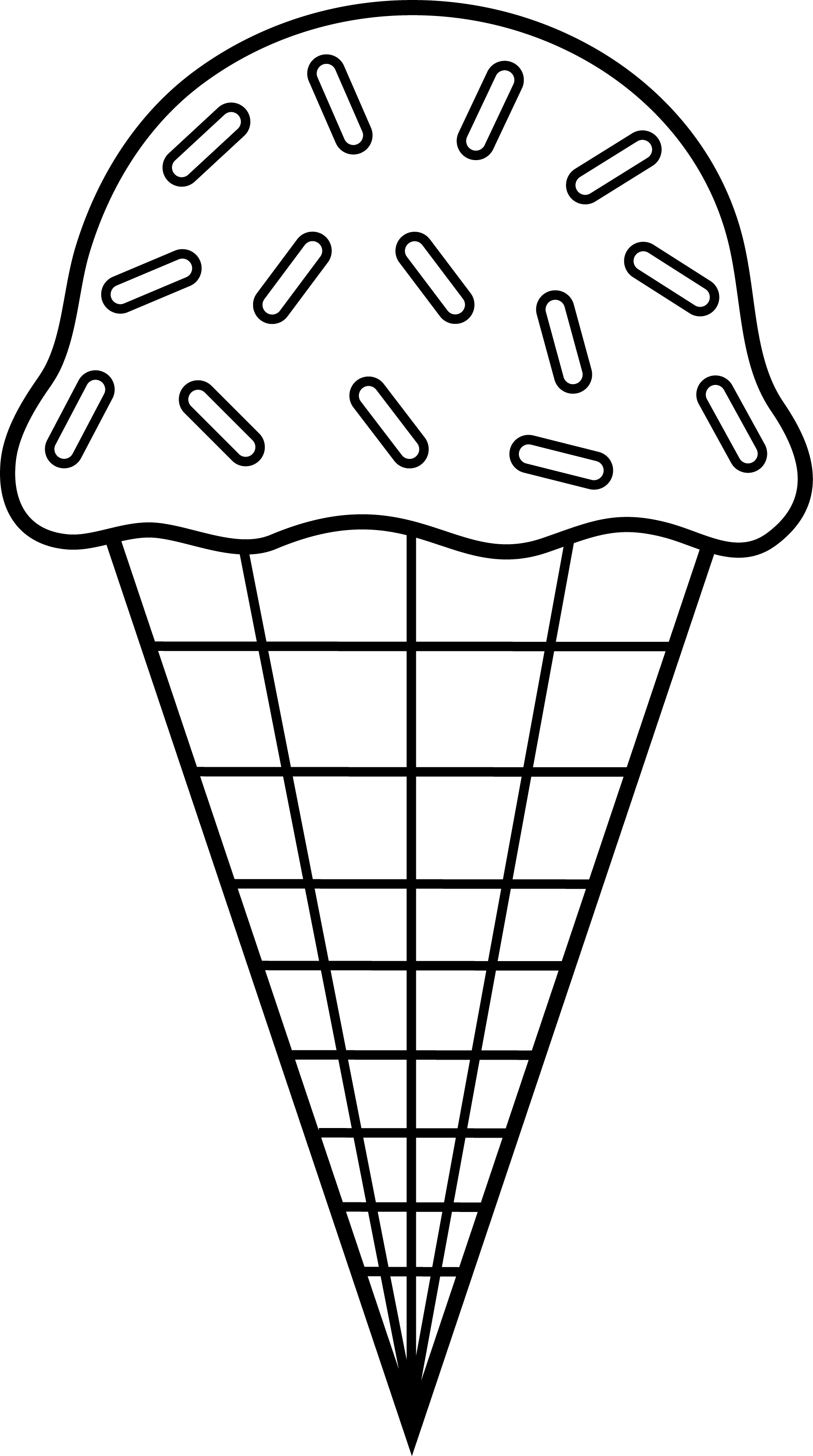 Colorable Ice Cream Line Art.